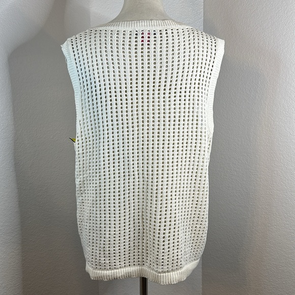 Vince Camuto Cream Open Knit Sweater Tank Size X-Large NWOT - Picture 5 of 10